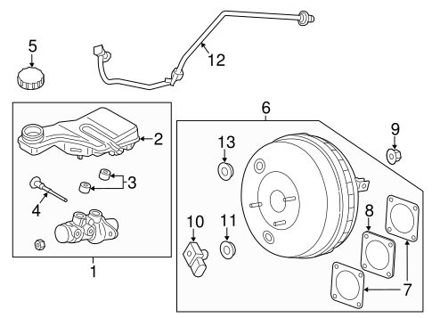 MKZ MASTER CYLINDER - COMPONENTS ON DASH PANEL