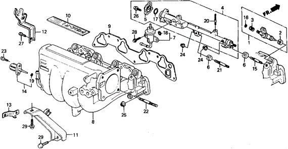 ENGINE/INTAKE MANIFOLD (2) 4WD for 1991 Honda CIVIC 5-DOOR #1