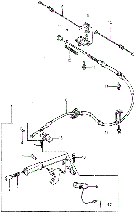 CHASSIS/PARKING BRAKE for 1980 Honda ACCORD HATCHBACK #1