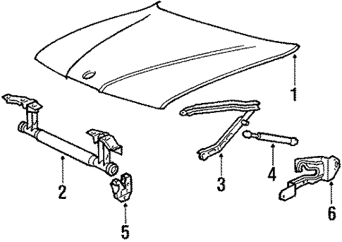 Hood & Components for 1992 BMW 735i #0