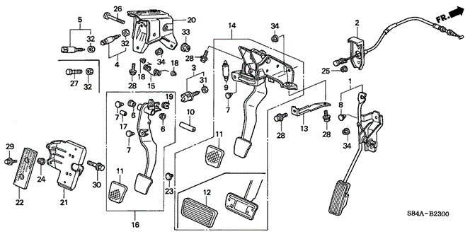 CHASSIS/PEDAL for 2002 Honda ACCORD SEDAN #1