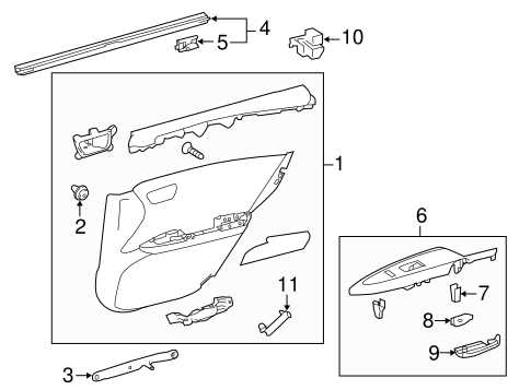 BODY/INTERIOR TRIM - REAR DOOR for 2013 Toyota Avalon #1