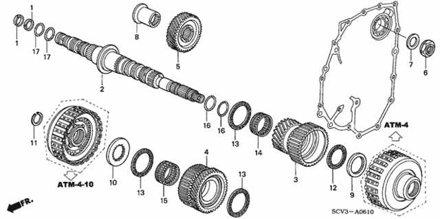 AT Secondary Shaft for 2006 Honda Element #0