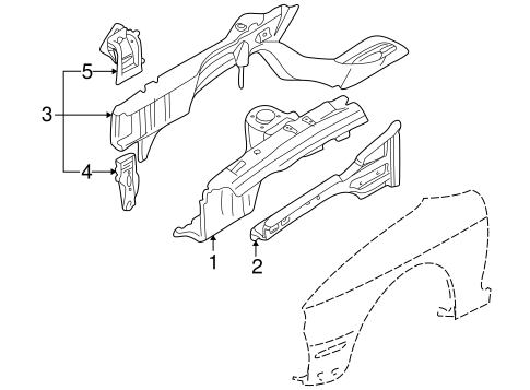 Structural Components & Rails for 2000 Kia Spectra #0