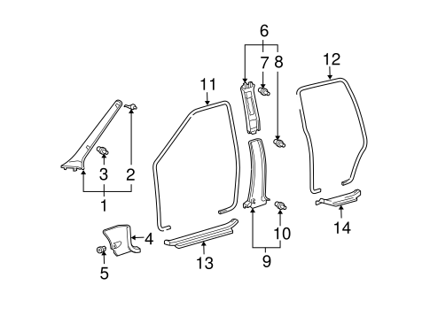 BODY/INTERIOR TRIM - PILLARS for 2005 Scion xA #1