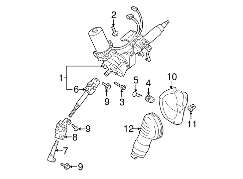STEERING/STEERING COLUMN ASSEMBLY for 2004 Toyota Prius #1