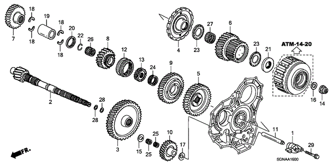 Transmission - Automatic/AT Countershaft (V6) for 2007 Honda ACCORD COUPE #1