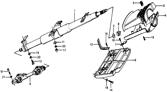 CHASSIS/STEERING COLUMN (TO SJ-2063328) for 1977 Honda ACCORD HATCHBACK #1