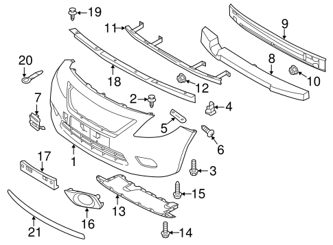 Body/Bumper & Components - Front for 2014 Nissan Versa #1