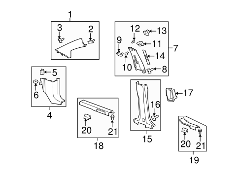 Vue INTERIOR TRIM - PILLARS