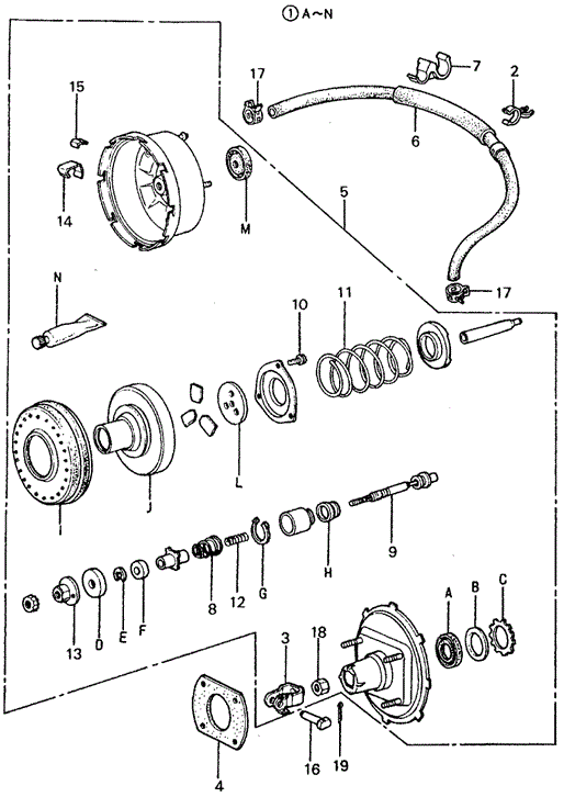 CHASSIS/VACUUM BOOSTER for 1982 Honda CIVIC SEDAN #1