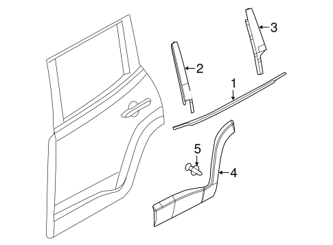 Exterior Trim - Rear Door for 2015 Jeep Renegade #0