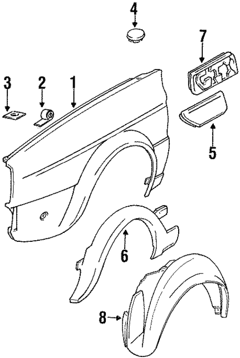 Fender & Components for 1987 Volkswagen Golf #0