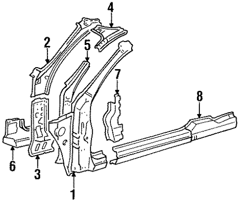 BODY/HINGE PILLAR for 1998 Toyota Celica #2