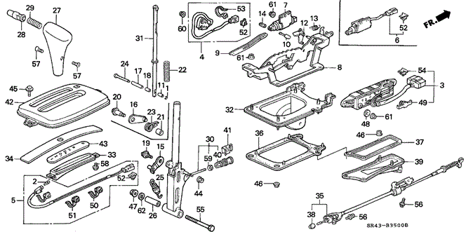 CHASSIS/SELECT LEVER for 1992 Honda CIVIC SEDAN #1
