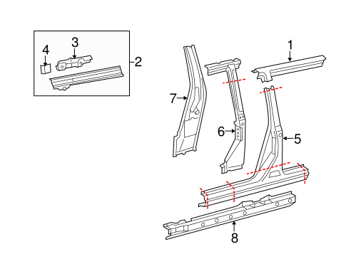 BODY/CENTER PILLAR & ROCKER for 2006 Toyota Highlander #1