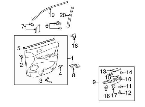 BODY/INTERIOR TRIM - FRONT DOOR for 2004 Toyota Sienna #1