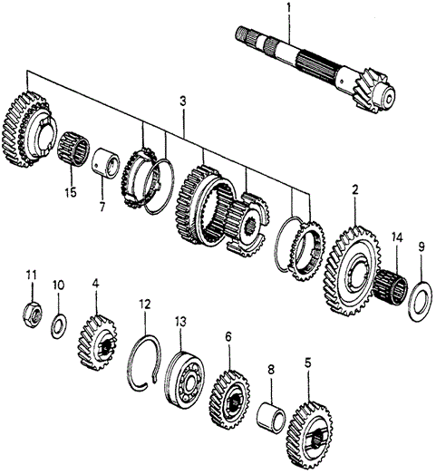 TRANSMISSION - MANUAL/MT COUNTERSHAFT - COUNTERSHAFTGEARS for 1984 Honda ACCORD SEDAN #1