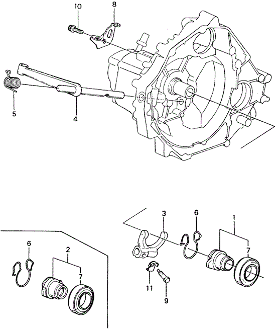 TRANSMISSION - MANUAL/MT CLUTCH RELEASE for 1982 Honda CIVIC SEDAN #1