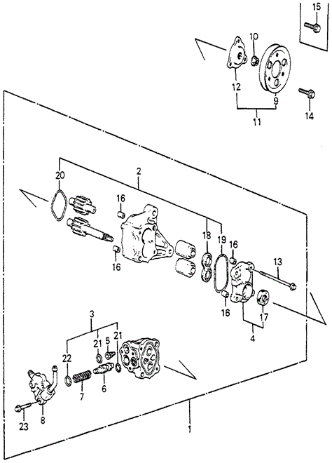 ENGINE/P.S. PUMP COMPONENTS for 1984 Honda ACCORD SEDAN #1