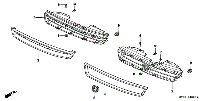 INTERIOR / BUMPER/GRILLE for 1996 Honda ACCORD 5-DOOR #1