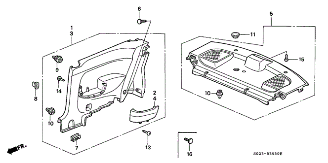 Interior/Bumper/Side Lining for 1996 Honda CIVIC COUPE #1