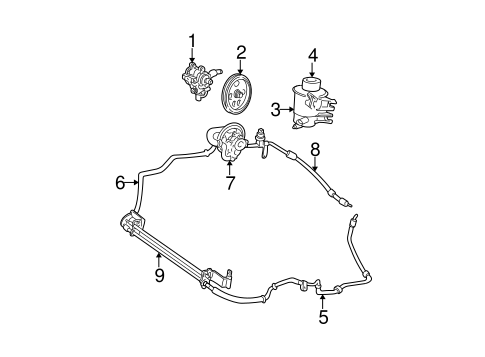 Steering/Pump & Hoses for 2004 Ford Taurus #1