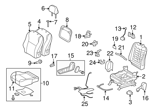 BODY/PASSENGER SEAT COMPONENTS for 2012 Toyota Matrix #1