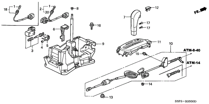 CHASSIS/SELECT LEVER for 2004 Honda CIVIC COUPE #1