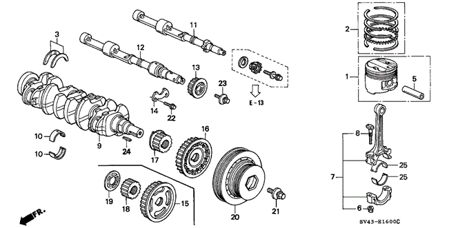 ENGINE/CRANKSHAFT - PISTON for 1995 Honda ACCORD SEDAN #1