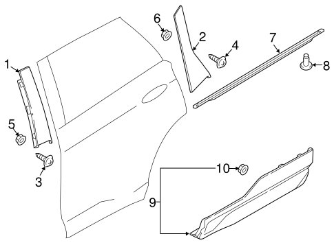 Body/Exterior Trim - Rear Door for 2015 Ford Edge #1