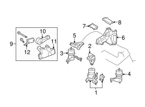 ENGINE/ENGINE & TRANS MOUNTING for 2007 Toyota Avalon #1