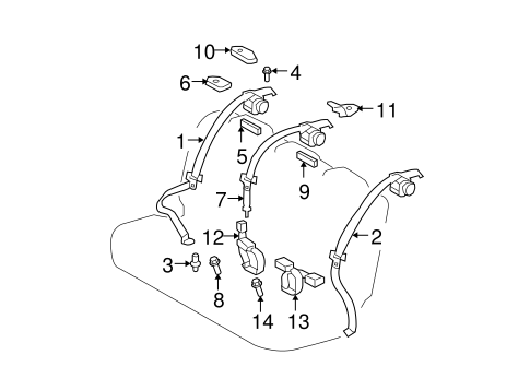 ELECTRICAL/REAR SEAT BELTS for 2011 Toyota Yaris #3