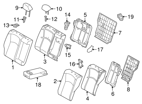 BODY/REAR SEAT COMPONENTS for 2016 Toyota Prius #1