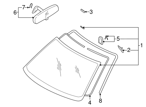 Glass - Windshield for 2007 Subaru Impreza #0