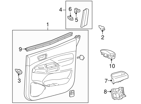 BODY/INTERIOR TRIM - REAR DOOR for 2012 Toyota Tacoma #2