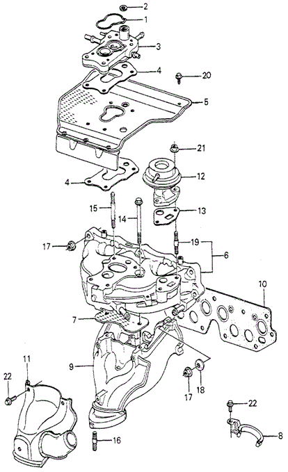 Engine/Carburetor Insulator - Manifold (3) for 1981 Honda ACCORD SEDAN #1