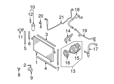 HVAC/Condenser, Compressor & Lines for 2004 Nissan Pathfinder #1