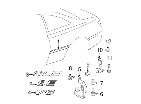 BODY/EXTERIOR TRIM - QUARTER PANEL for 2001 Toyota Solara #1