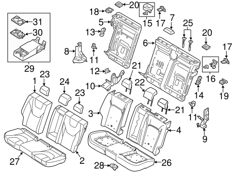 Body/Rear Seat Components for 2017 Ford Fusion #2