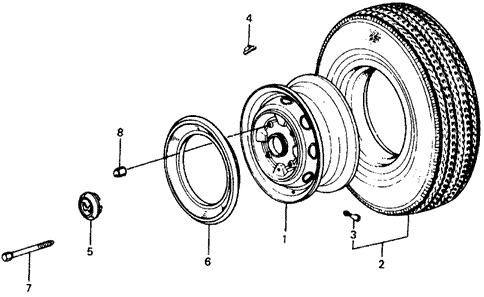 CHASSIS/TIRE - WHEEL DISK for 1976 Honda CIVIC HATCHBACK #1