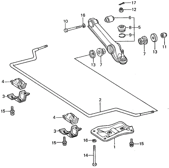CHASSIS/FRONT LOWER ARM - STABILIZER for 1982 Honda CIVIC SEDAN #1