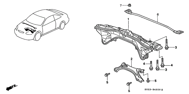 BODY / AIR CONDITIONING/REAR BEAM for 2000 Honda CIVIC COUPE #1