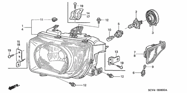 Headlight for 2006 Honda Element #0