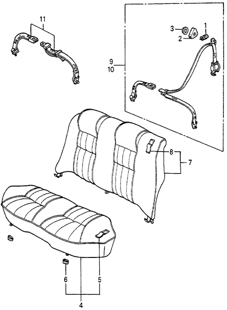 Interior/Bumper/Rear Seat - Seat Belt 4DR for 1985 Honda ACCORD SEDAN #1