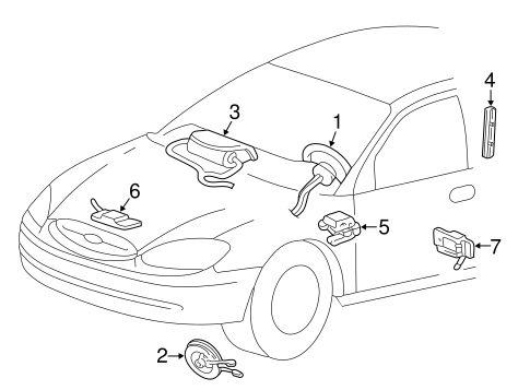 Electrical/Air Bag Components for 2001 Ford Taurus #1