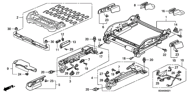 INTERIOR / BUMPER/FRONT SEAT COMPONENTS (R.) (4WAY POWER SEAT) (1) for 2007 Honda ACCORD SEDAN #1