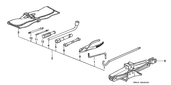 INTERIOR / BUMPER/TOOLS - JACK for 1993 Honda CIVIC SEDAN #1