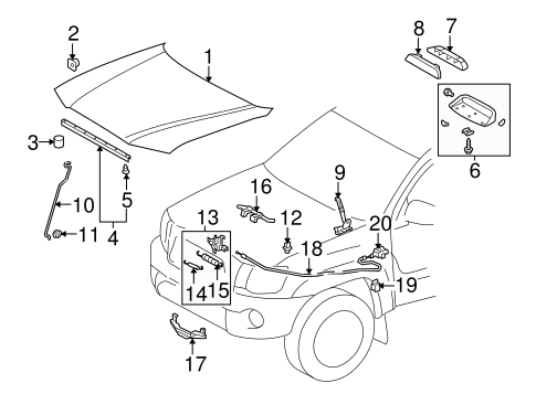 BODY/HOOD & COMPONENTS for 2008 Toyota Tacoma #1