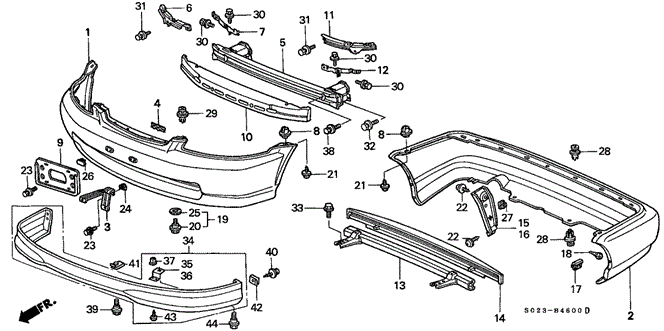 Interior/Bumper/Bumper for 2000 Honda CIVIC COUPE #1